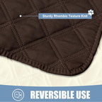 Smiry Waterproof Reversible Pet Couch Covers for Dogs | Pet Friendly, Soft Fabric, Washable Sofa Furniture Protector for Dogs Cat Kids, Checkered (30"x70", Chocolate/Beige)