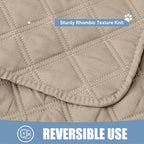 Smiry Waterproof Reversible Pet Couch Covers for Dogs | Pet Friendly, Soft Fabric, Washable Sofa Furniture Protector for Dogs Cat Kids, Checkered (30"x70", Taupe/Taupe)