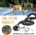 Mighty Paw Double Dog Leash with Rope Handle - Double Leash for Two Dogs No Tangle Design. Split Lead for 2 Pets. Adjustable to Fit All Sized Breeds. Reflective Dual Pet Lead for People with 2 Pups
