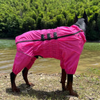 Lovelonglong Waterproof Dog Raincoat – 4-Leg Full Body Dog Rain Suit with Reflective Strips & Leash Opening, Outdoor Dog Jacket for Rainy Weather