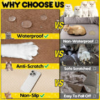 Loiion Cat Scratch Proof Furniture Protector Waterproof Sofa Cover 118"x71" | Pet-Friendly Couch Protector, Anti-Scratch & Anti-Slip Sofa Cover For Cats Dogs Kids, Machine Washable