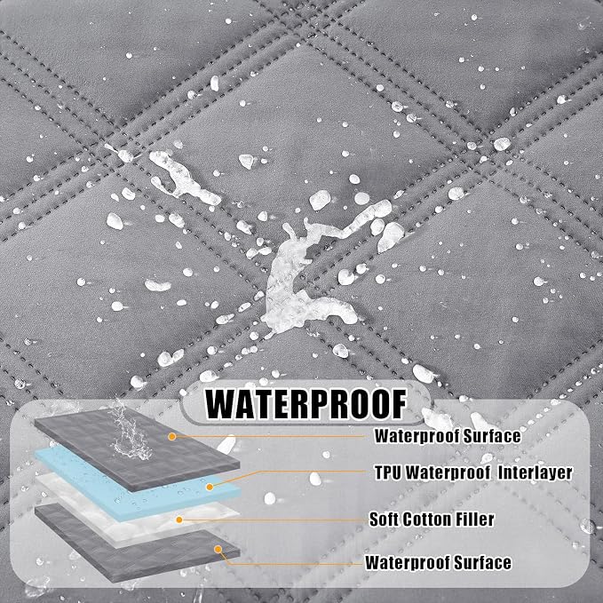Smiry Waterproof Dog Bed Cover, Reversible Pet Blanket for Sofa Couch | Soft Washable Dog Blanket, Leakproof Couch Cover for Dogs Cats & Furniture Protection, 68x82, Grey/Grey