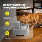 PetSafe Oasys Pet Fountain, 1/2 Gallon, Cats & Small Dogs, 4-Pack Filters | Adjustable Flow Control, Open Bowl, Whisker-Friendly Tray, Replaceable Carbon & Foam Filters Included