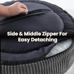 30 inches Calming Donut Dog Bed for Medium Dogs,Charcoal | Round Pet Bed with Removable&Washable Cover,Milk Plush Faux Fur, Fits Pets up to 30 lbs