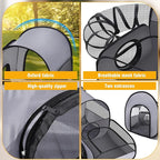 Tailtastic Indoor/Outdoor Cat Playpen with Surround Tunnel 2 Zones Grey | escape-proof enclosed enslosure,lightweight foldable for travel, ideal for indoor cats, multi-cat homes & birthing