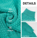 cyeollo Dog Sweater Long Sleeve Knitted Turtleneck Pullover Warm Clothes | Ultra Soft Warm Knit, Full Coverage, 4-Way Stretch for Easy Movement, Easy On & Off, Winter Daily Wear for Small Dogs