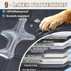 Dog Car Seat Cover for Back Seat – 900D Oxford Heavy Duty Hard Bottom Extender, Waterproof Dog Hammock with Mesh Window, Joint-Friendly Sponge Pad, Supports 600LBS – Fits Sedan/SUV