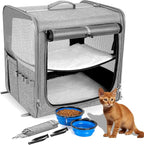 Extra Large Cat Carrier for Cat with Zipper Locks, Soft Pet Travel Carrier for Cats and Small Dogs Up to 45 Lbs