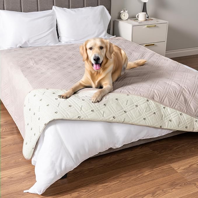 PetAmi Waterproof Couch Cover for Dog Nonslip Bed Sofa Blanket 102x82 Beige