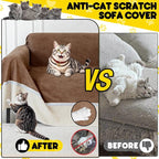 Loiion Cat Scratch Proof Furniture Protector Waterproof Sofa Cover 118"x91" | Pet-Friendly Couch Protector, Anti-Scratch & Anti-Slip Sofa Cover For Cats Dogs Kids, Machine Washable