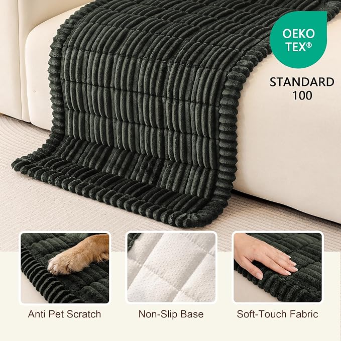 Pet Couch Covers for Sofa, Non Slip Dog Couch Cover Protector | Soft Washable Sofa Covers for 3 Cushion Couch, Dog Mat for Couches and Sofas, Against Fur & Dirt,Moss Green, 27.6" x 70.9"