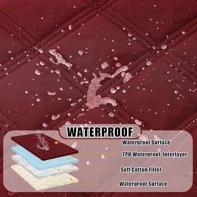 Smiry Waterproof Dog Bed Cover, Reversible Pet Blanket for Sofa Couch | Soft Washable Dog Blanket, Leakproof Couch Cover for Dogs Cats & Furniture Protection, 52x82, Wine Red/Beige