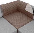 Sofa Shield® Couch Sectional Covers for Dogs, Reversible Furniture Protector with Strap, Stain and Tear Resistant Cushion Cover, 30x30 inch Seat, Machine Washable Slipcover Pets, Cats, Latte Linen