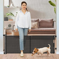24 Inches Tall Retractable Baby Gates for Doorways, Short Dog Gates to Step Over, Extends up to 55" Wide, Reinforced Mesh Baby Gate for Kids or Pets, Doggie Gates Puppy Gates for The House (Black)