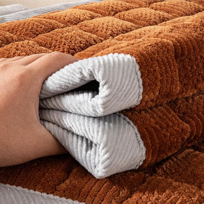 Couch Cover for Dogs Washable,Non-Slip Fuzzy Sofa Covers for Pets | Thick Soft Furniture Protector Fits Loveseat & Sectional,Against Fur&Dirt(Curry, 1pc/27.6"x70.9"/Seat Cover)