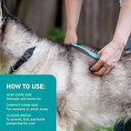 Maxpower Planet Pet Grooming Brush - Double Sided Shedding and Dematting Undercoat Rake Comb for Dogs and Cats,Extra Wide (C2 - Brush & Comb, Large)