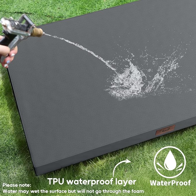 Outdoor Waterproof Orthopedic Dog Bed for Large Dogs | Egg Crate Foam for Joint Support, TPU Waterproof Layer, Machine Washable 1680D Oxford Cover, 36 x 27 Inch, Up to 65 lbs