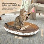 3 Pack Oval Cardboard Cat Scratcher & Lounger Bed, High-Density Cat Scratching Board & Lounge Bed, Ergonomic Scratch Pads for Indoor Cats Claws Care, Furniture Couch Protector from Cat Claws