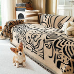 MYSKY HOME Couch Cover for Dogs, Washable Couch Covers, Sofa Covers for Sectional Sofa, Couch Cover 2 Cushion Sofa Dogs Furniture Protector, Chenille Sofa Covers for Pets, 71"x118", Abstract Coffee