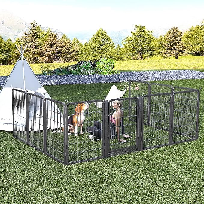 Low Threshold Dog Playpens Fence Indoor, 40 inch 28 Panels Heavy Duty Metal Outdoor Pet Playpen for Large/Medium/Small Dogs, Tall Dog Play Exercise Pens Outside