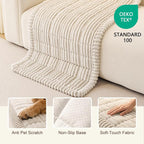 Cream Couch Covers for 3 Cushion Sofa, Plush Couch Cover for Dogs | Washable Couch Protector for Leather & Fabric Couches, Dog Mat for Couches Against Fur, Dirt, Pet Friendly, 27.6" x 82.7"