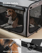 Dog Car Carrier Light Weight 27×20.5×20.5in, Foldable Dog Carrier, Gray | Easy to Assemble, Portable and Breathable Pet Carrier, Suitable for Indoor and Outdoor Use, Dog Travel Crate with Curtain