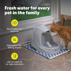 PetSafe Drinkwell Platinum Cat Fountain, Includes 3 Carbon Filters | 168 Oz Capacity, Falling Stream Encourages Drinking, Adjustable Flow, Top-Shelf Dishwasher Safe, 3 Filters Included