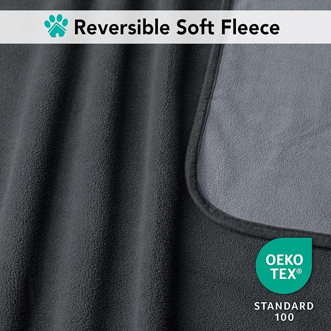 PetAmi Waterproof Dog Blanket for Small Medium Dogs Cats, Pee Proof Reversible Cat Blanket for Kitten Puppy, Soft Fleece Washable Pet Throw for Couch Car Crate Liner, 29x40 Gray