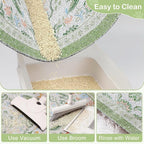 Bienbee Cat Litter Mat, 40" x 30" Dense Trapping Mesh for Litter Boxes | Litter Box Mat with PVC Mesh, Waterproof &Urineproof, Non-Slip Grip, Soft On Kitty Paws and Easy to Clean to Protect Floor