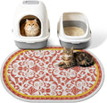 Cat Litter Mat, 33"x22" High Density PVC Litter Rug Trapping Mat, Non-Slip, Waterproof & Urine-Proof Kitty Litters Catcher Mats, Keep Floor Clean, Soft on Kitten Paws, Cat Essentials Brown