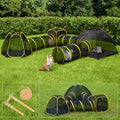 VIVOHOME 6-in-1 Outdoor Cat Enclosure with Playhouse, 2 Tents & 3 Tunnels | Portable Cat Playground with Leash and Mint Ball, Cat Tunnels with Tent Cube for Kitty Small Animals Camping Indoor Outdoor