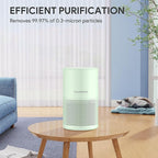 FULMINARE Air Purifiers for Home Bedroom H13 HEPA Air Filter | 360° Intake for Pet Hair, Smoke, Odors , 3 Speeds, Timer, 24dB, Small Mini Air Purifier with Night Light, Green