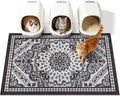 Cat Litter Mat,40"x30" High-Density PVC Cat Litters Trapping Mat, Waterproof & Non-Slip Backing, Litter Box Catcher, Soft on Kitty Paws, Easy Washable Pet Supplies Black