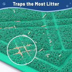 Smiry Cat Litter Box Mat 30x17, Non-Slip Water Resistant Litter Trapping Mat, Easy Clean Less Waste and Urine-Locking Cat Carpet for Indoor, Green