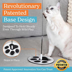 Cat Toys for Indoor Cats, Interactive Cat Toy Wand, Kitten Stuff, 9 Lures | 3 Play Modes! Set The No-topple Base On A Couch, Attach The Dual Suction Base, Or Use The Handheld Fishing Pole Wand.