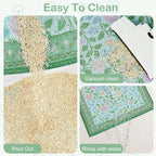 Glittme Cat Litter Mat, 24"x15" Non-Slip Washable Trapping Mat for Cats | Litter Trapping Mat With Thick PVC Coil To Catch Scatter, Soft On Paws And Waterproof Bottom To Protect Floors