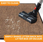 Neater Pets Jute Cat Litter Trapping Mat - Catches Spilled Litter Mess from Kitty Litter Box to Protect Floors, Soft on Cats Paws, Anti-Skid Backing, Easy to Clean, Checkered, 24" x 36"