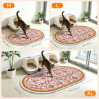 Cat Litter Mat, 33"x22" High Density PVC Litter Rug Trapping Mat, Non-Slip, Waterproof & Urine-Proof Kitty Litters Catcher Mats, Keep Floor Clean, Soft on Kitten Paws, Cat Essentials Brown