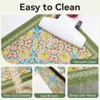 Cat Litter Mat, 24"x15" High-Density PVC Cat Litters Trapping Mat, Waterproof & Non-Slip Backing, Litter Box Catcher, Soft on Kitty Paws, Easy Washable Pet Supplies Bean-Green