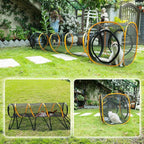 Cat Play Tunnel + Cube(with Three Ways) for Indoor and Outdoor, Cat Playpen, Play Enclosures, Collapsible Cube, Tunnel, Easy to Connect with Tent