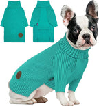 cyeollo Dog Sweater Long Sleeve Knitted Turtleneck Pullover Warm Clothes | Ultra Soft Warm Knit, Full Coverage, 4-Way Stretch for Easy Movement, Easy On & Off, Winter Daily Wear for Small Dogs