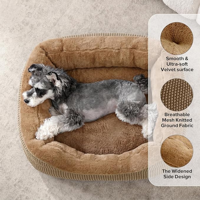 INVENHO Small Dog Bed for Small Dogs, Orthopedic Warming Soft Calming Sleeping Durable with Anti-Slip Bottom