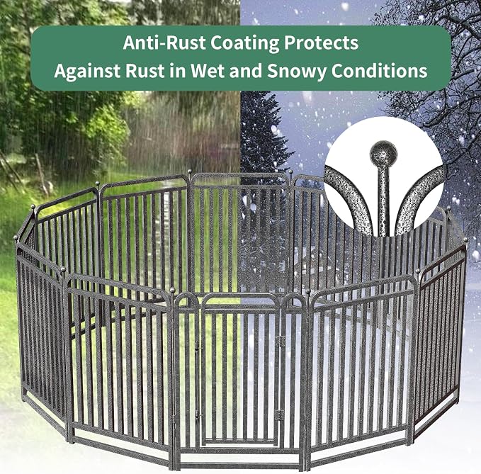 40 Inch Dog Playpen Outdoor, 28 Panels Puppy Playpen Heavy Duty Dog Play Pen Indoors, Rust Resistant Dog Pen for Large/Medium/Small Dogs, Dog Fence for RV Camping