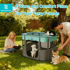 Portable Foldable Pet Playpen Collapsible Crates Kennel Playpen for Dog cat and Rabbit &Travel playpen Outdoor or Indoor (Medium（31.5" L x 23.6" W x 21.7" H）, Green)