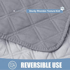 Smiry Waterproof Reversible Dog Bed Cover Pet Blanket | Pet Friendly, Soft Fabric, Washable Dog Blanket for Furniture Bed Couch Sofa, Checkered (82"x120", Grey/Light Grey)