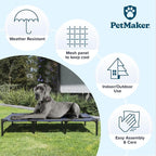 Elevated Dog Bed - 48x35.5-Inch Portable Pet Bed with Non-Slip Feet - Indoor/Outdoor Dog Cot or Puppy Bed for Pets up to 110lbs by PETMAKER (Blue)
