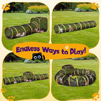 Outdoor Cat Enclosures with Tunnels, Rywell 10FT Cat Tunnel Outdoor with Cube, Portable Cat Playpen and Catio with Carry Bag for Multiple Cats
