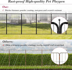 Dog Playpen, 40 inch 8 Panels Dog Fence Outdoor Heavy Duty Dog Pen for Large/Medium/Small Dogs, Indoor Puppy Playpen with Door Portable Pet Fence for RV Camping, Yard
