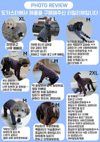 D Doggy Star Italian Greyhound Clothes Stripe Fleece Stretchable Denim Onesie Whippet for Dog Turtleneck Outfits Coat (S,Denim Burgundy)