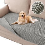 H.VERSAILTEX Plush Chenille Dog Bed Cover Thick Soft Loveseat Cover for 2 Cushion Couch Anti Slip Couch Cover Furniture Protector for Dog, Pet, Cat (35" x 62", Dove)